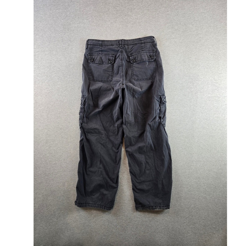 American Eagle Pants Womens 12 Charcoal Gray‎ Baggy Jogger Cargo Stretch Utility - Picture 2 of 12